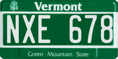 VT license plate NXE678