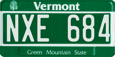 VT license plate NXE684