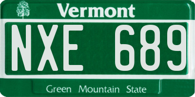 VT license plate NXE689