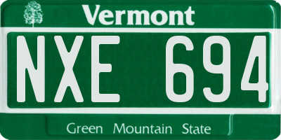 VT license plate NXE694