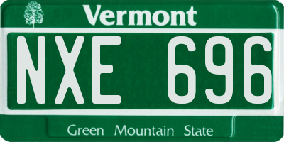 VT license plate NXE696
