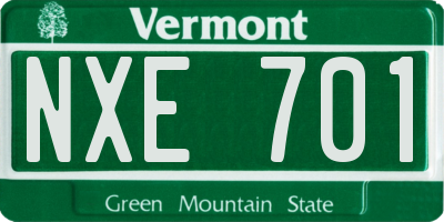 VT license plate NXE701