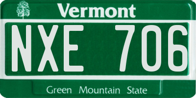 VT license plate NXE706