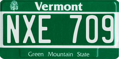 VT license plate NXE709