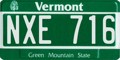 VT license plate NXE716