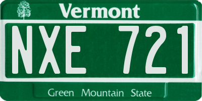 VT license plate NXE721