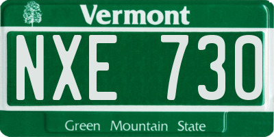 VT license plate NXE730