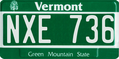 VT license plate NXE736