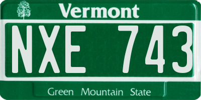 VT license plate NXE743