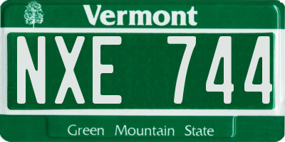VT license plate NXE744