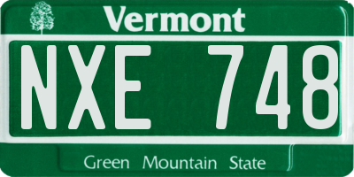 VT license plate NXE748