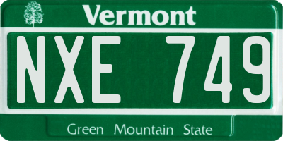 VT license plate NXE749