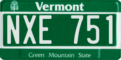 VT license plate NXE751
