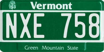 VT license plate NXE758