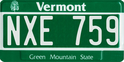 VT license plate NXE759