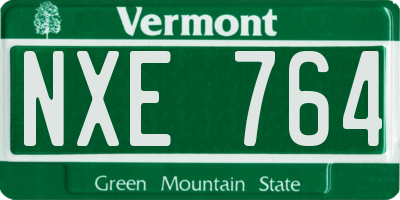 VT license plate NXE764
