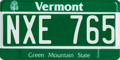 VT license plate NXE765