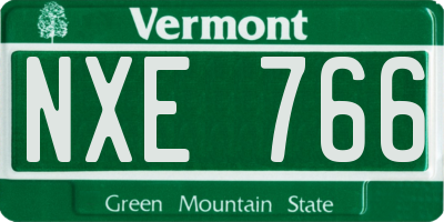 VT license plate NXE766