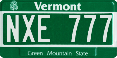 VT license plate NXE777