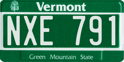 VT license plate NXE791