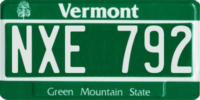 VT license plate NXE792