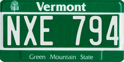 VT license plate NXE794