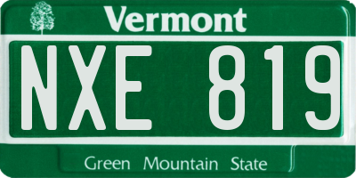 VT license plate NXE819