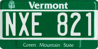 VT license plate NXE821