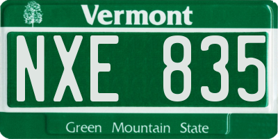 VT license plate NXE835