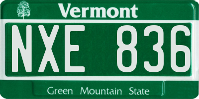 VT license plate NXE836