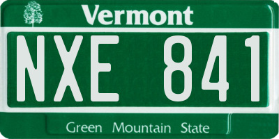 VT license plate NXE841