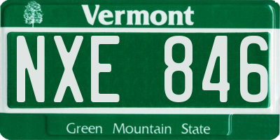 VT license plate NXE846