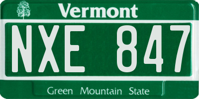 VT license plate NXE847