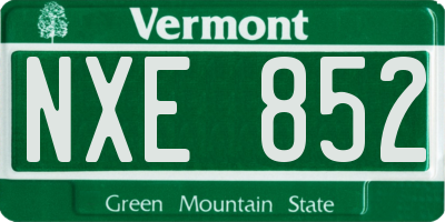 VT license plate NXE852