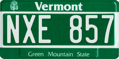 VT license plate NXE857