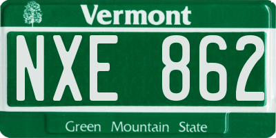 VT license plate NXE862