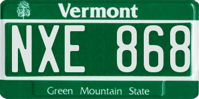 VT license plate NXE868