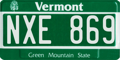 VT license plate NXE869