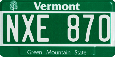 VT license plate NXE870