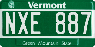 VT license plate NXE887