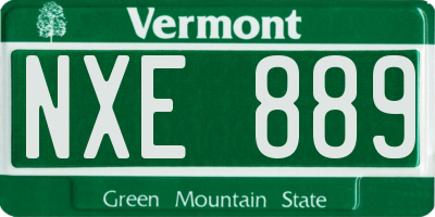 VT license plate NXE889