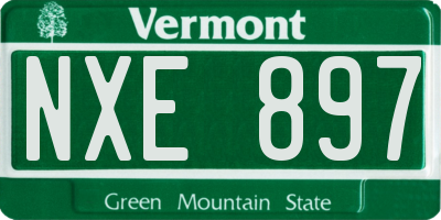VT license plate NXE897