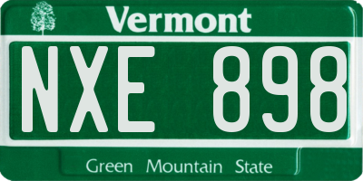 VT license plate NXE898
