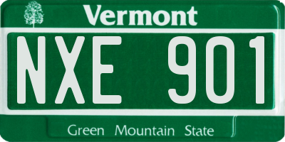 VT license plate NXE901