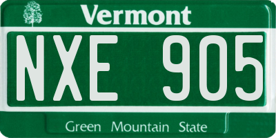 VT license plate NXE905