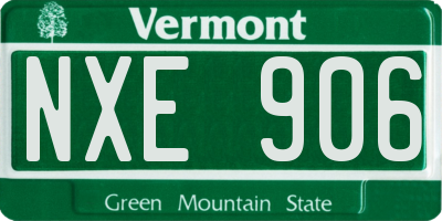 VT license plate NXE906