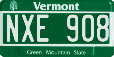VT license plate NXE908