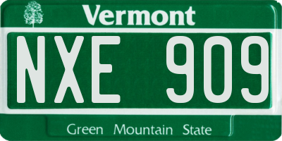 VT license plate NXE909