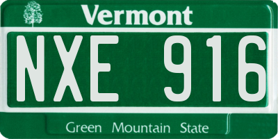 VT license plate NXE916