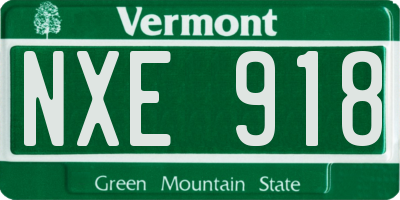 VT license plate NXE918